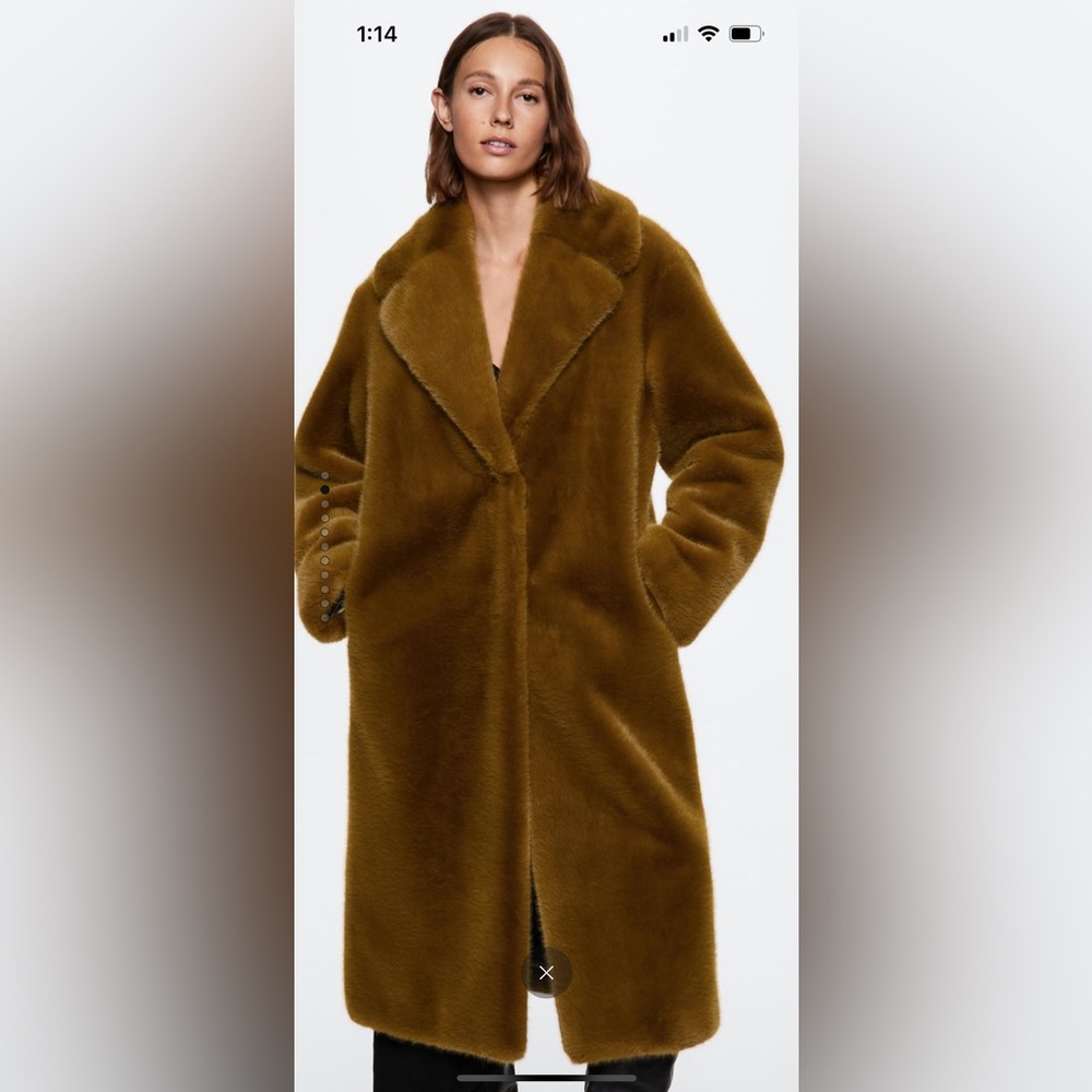 Mango Faux Fur Coat